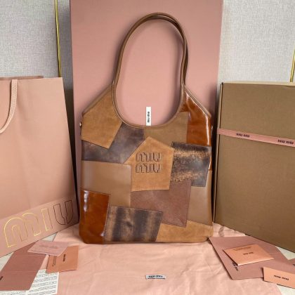 Miu Miu patchwork-design leather shoulder bag