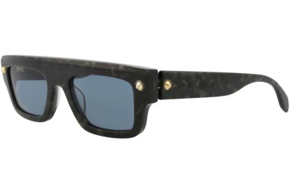 Alexander McQueen Square Rectangle Sunglasses Havana Havana Blue