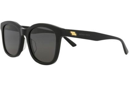 Bottega Veneta Round-Frame Acetate Sunglasses Black Black Grey