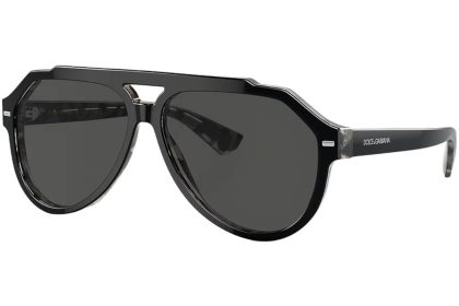 Dolce & Gabbana Aviator Sunglasses Black on Grey Havana