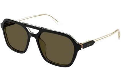 Gucci Square Sunglasses Black Black Brown/Brown