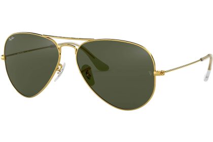 Ray-Ban Aviator Classic Non-Polarized Sunglasses Polished Gold Frame/Green Classic G-15 Lens