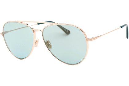 Tom Ford Dashel Aviator Sunglasses Rose Gold/Blue (FT0996-28X)