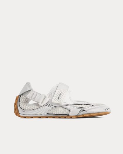 Bottega Veneta - Orbit Flash Mary-Jane Silver / White / Optic White Slip On Sneakers