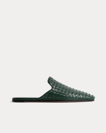 Bottega Veneta - Palazzo Alpi Green Open-Back Slippers