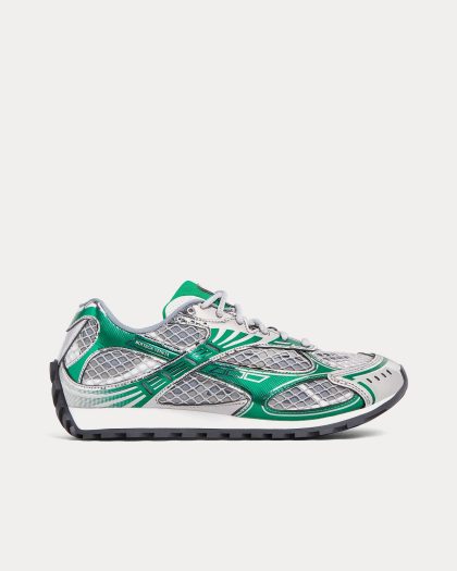 Bottega Veneta - Orbit Silver / Parakeet / Optic White Low Top Sneakers