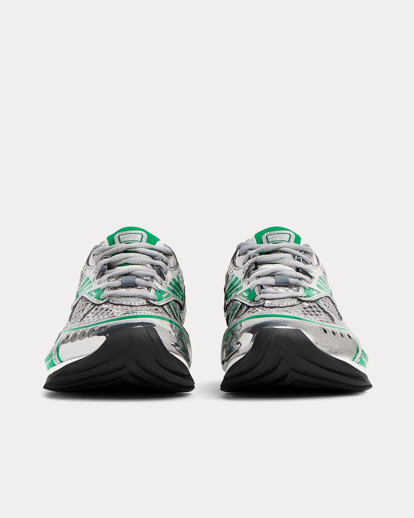 Bottega Veneta - Orbit Silver / Parakeet / Optic White Low Top Sneakers - Image 5