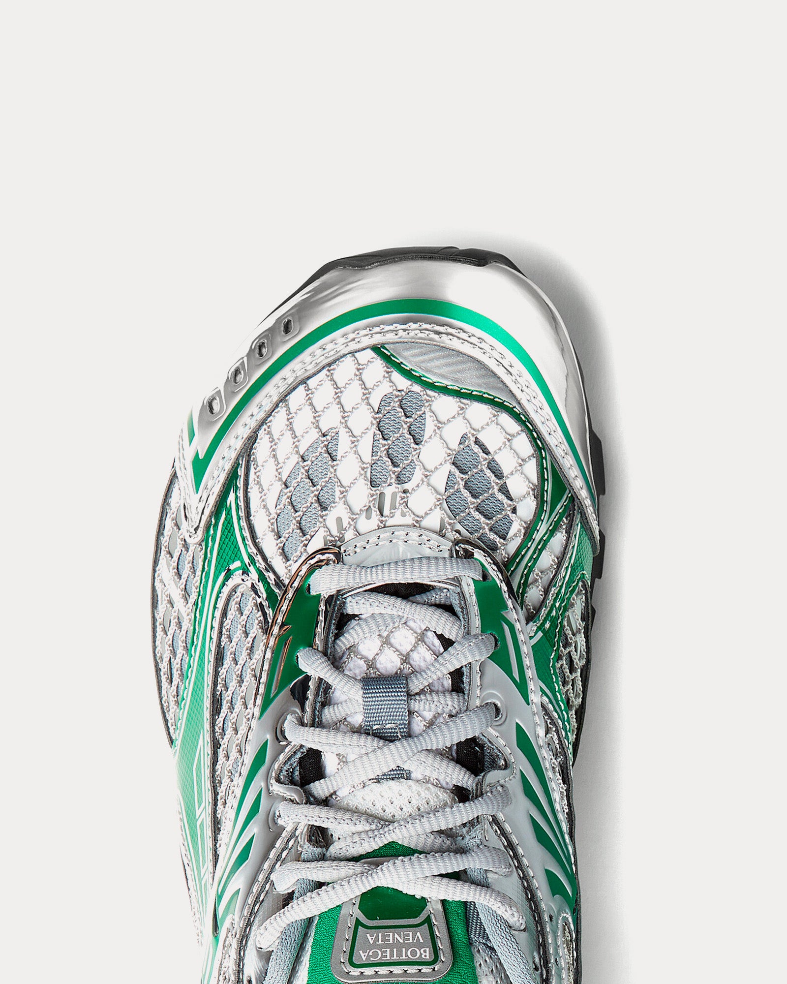 Bottega Veneta - Orbit Silver / Parakeet / Optic White Low Top Sneakers - Image 3