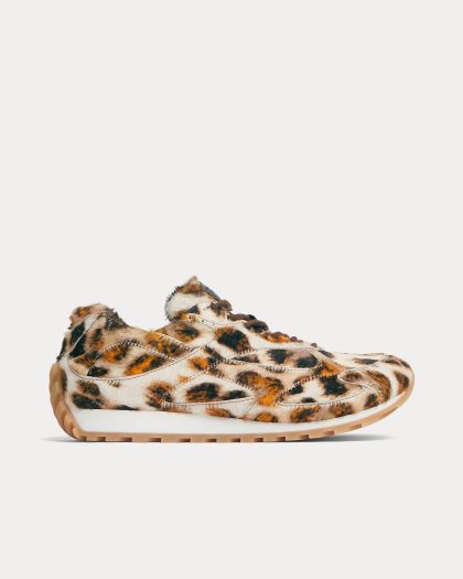 Bottega Veneta - Orbit Calf Hair Jaguar Print Low Top Sneakers