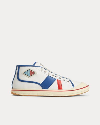 Bottega Veneta - Eliot Canvas & Leather White / Surf High Top Sneakers