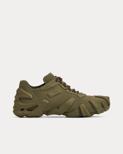 Bottega Veneta - Flex Technical Knit Khaki / Olive Oil Low Top Sneakers