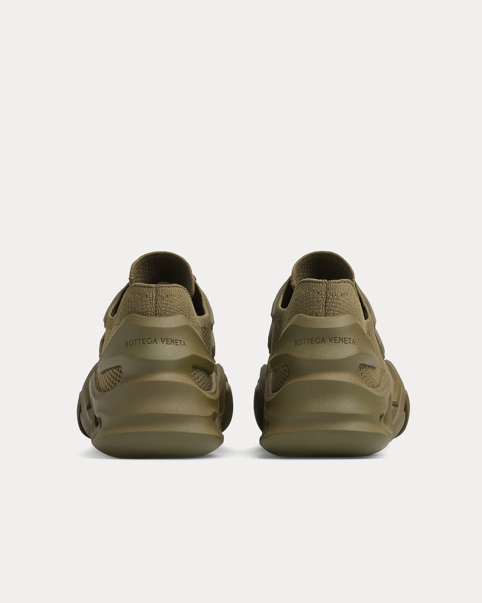 Bottega Veneta - Flex Technical Knit Khaki / Olive Oil Low Top Sneakers - Image 2