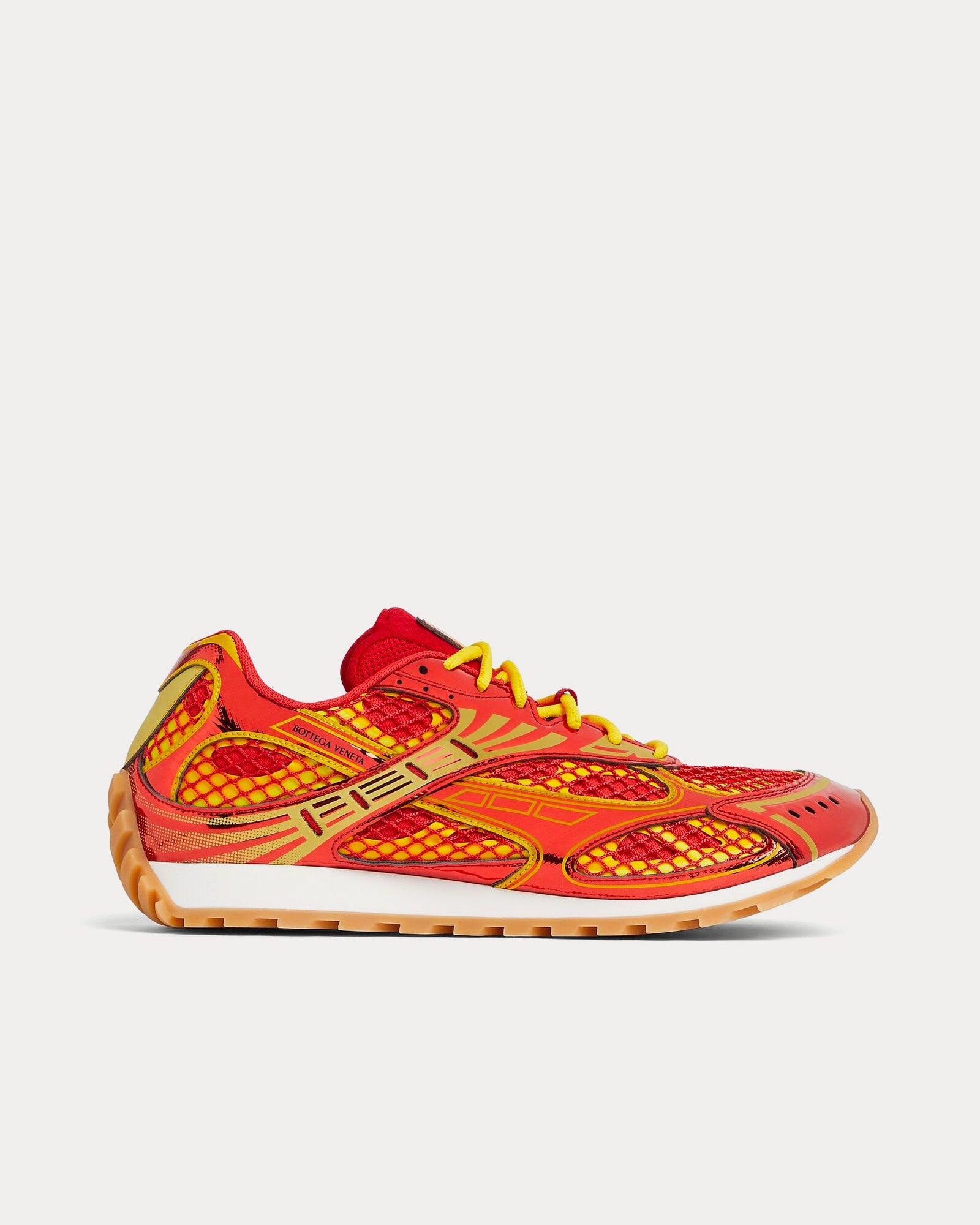 Bottega Veneta - Orbit Metallic Red / Sherbert Low Top Sneakers