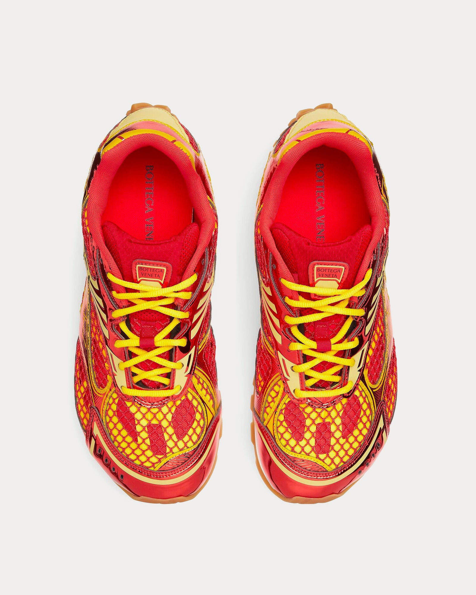 Bottega Veneta - Orbit Metallic Red / Sherbert Low Top Sneakers - Image 2
