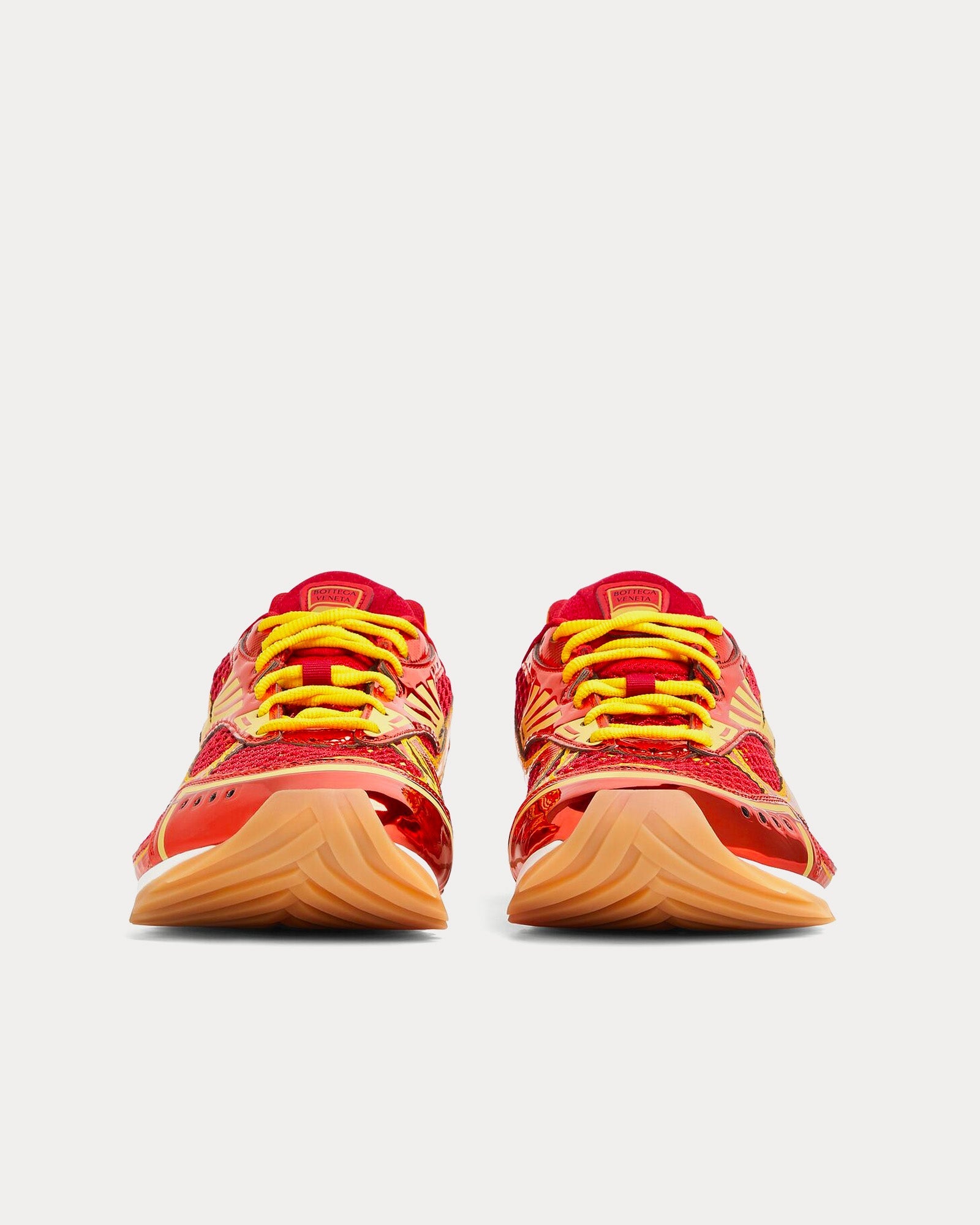 Bottega Veneta - Orbit Metallic Red / Sherbert Low Top Sneakers - Image 5