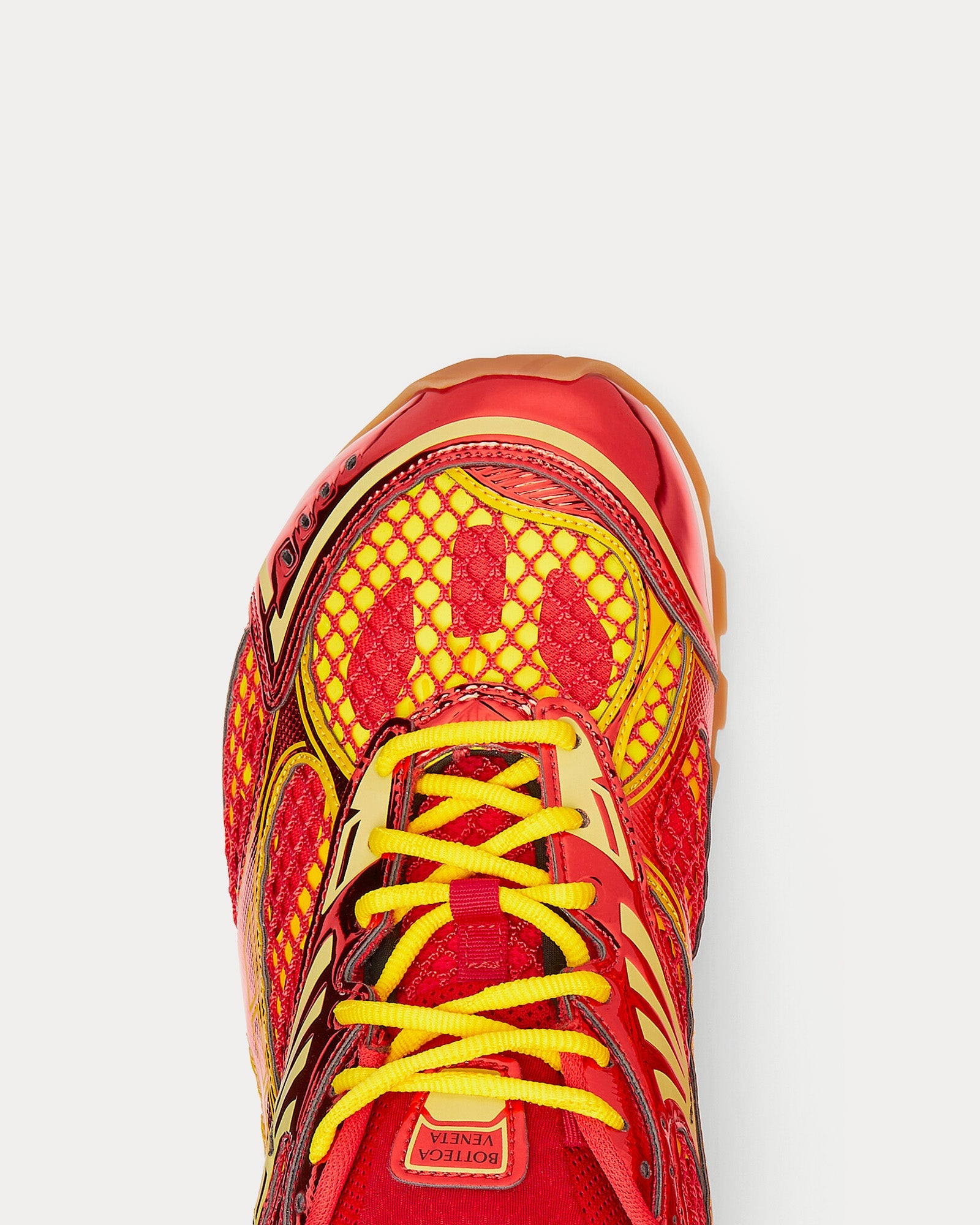 Bottega Veneta - Orbit Metallic Red / Sherbert Low Top Sneakers - Image 4
