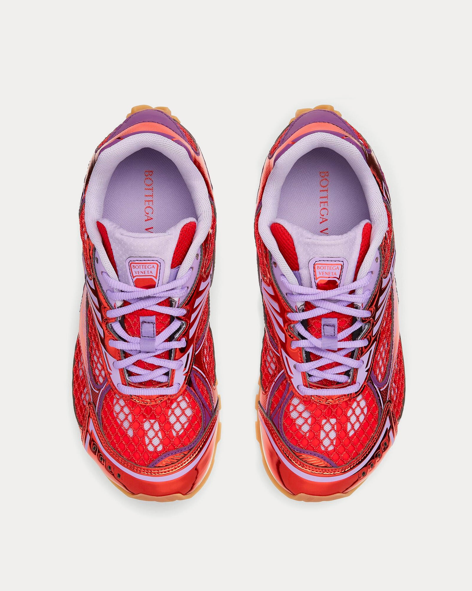 Bottega Veneta - Orbit Metallic Red / Wisteria Low Top Sneakers - Image 2