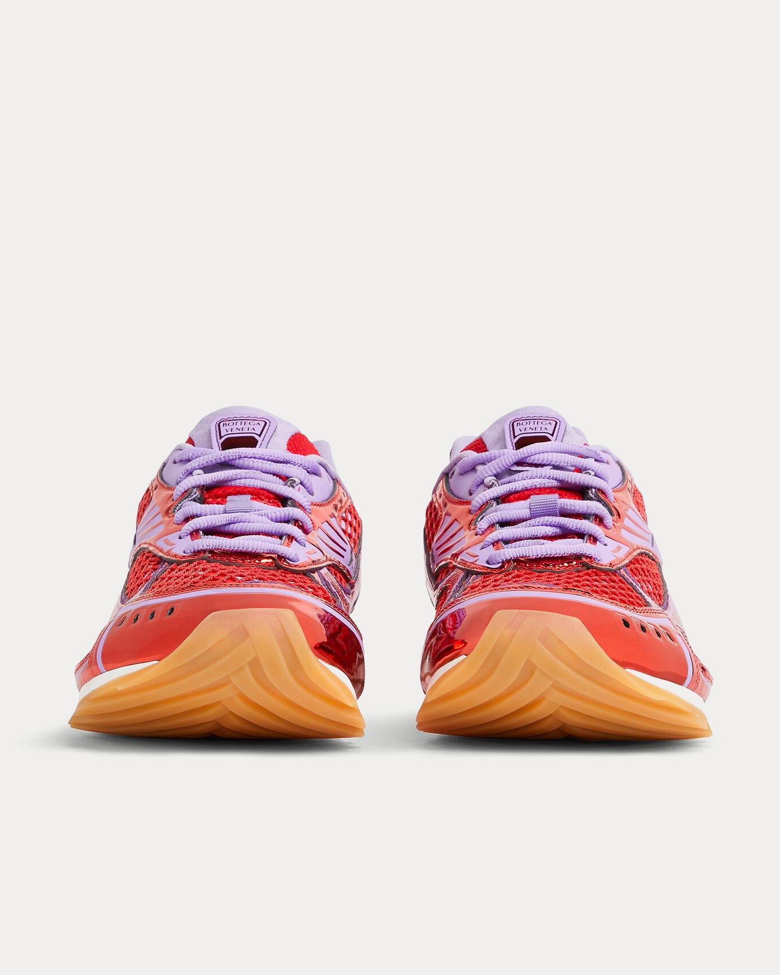 Bottega Veneta - Orbit Metallic Red / Wisteria Low Top Sneakers - Image 5