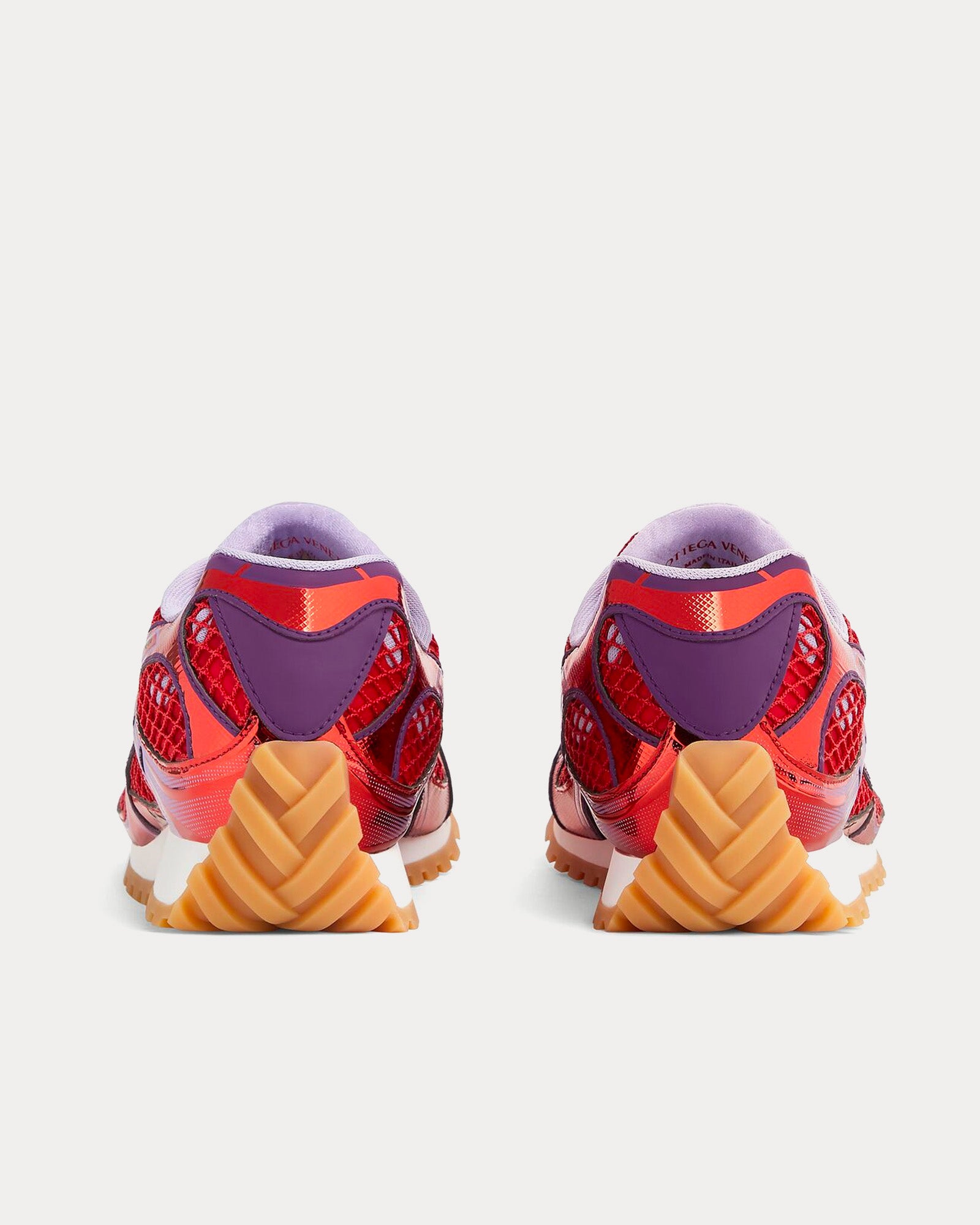Bottega Veneta - Orbit Metallic Red / Wisteria Low Top Sneakers - Image 3
