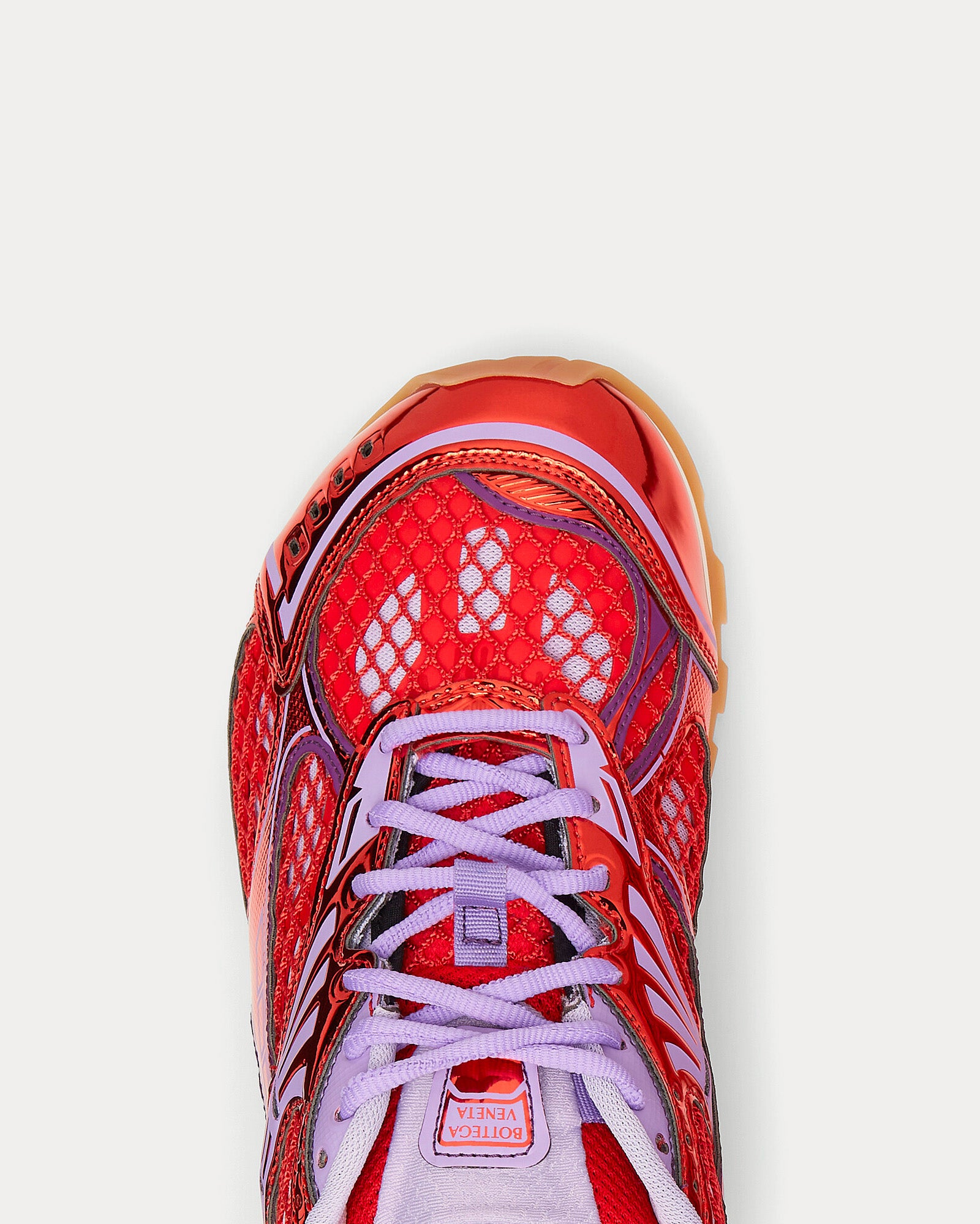 Bottega Veneta - Orbit Metallic Red / Wisteria Low Top Sneakers - Image 4