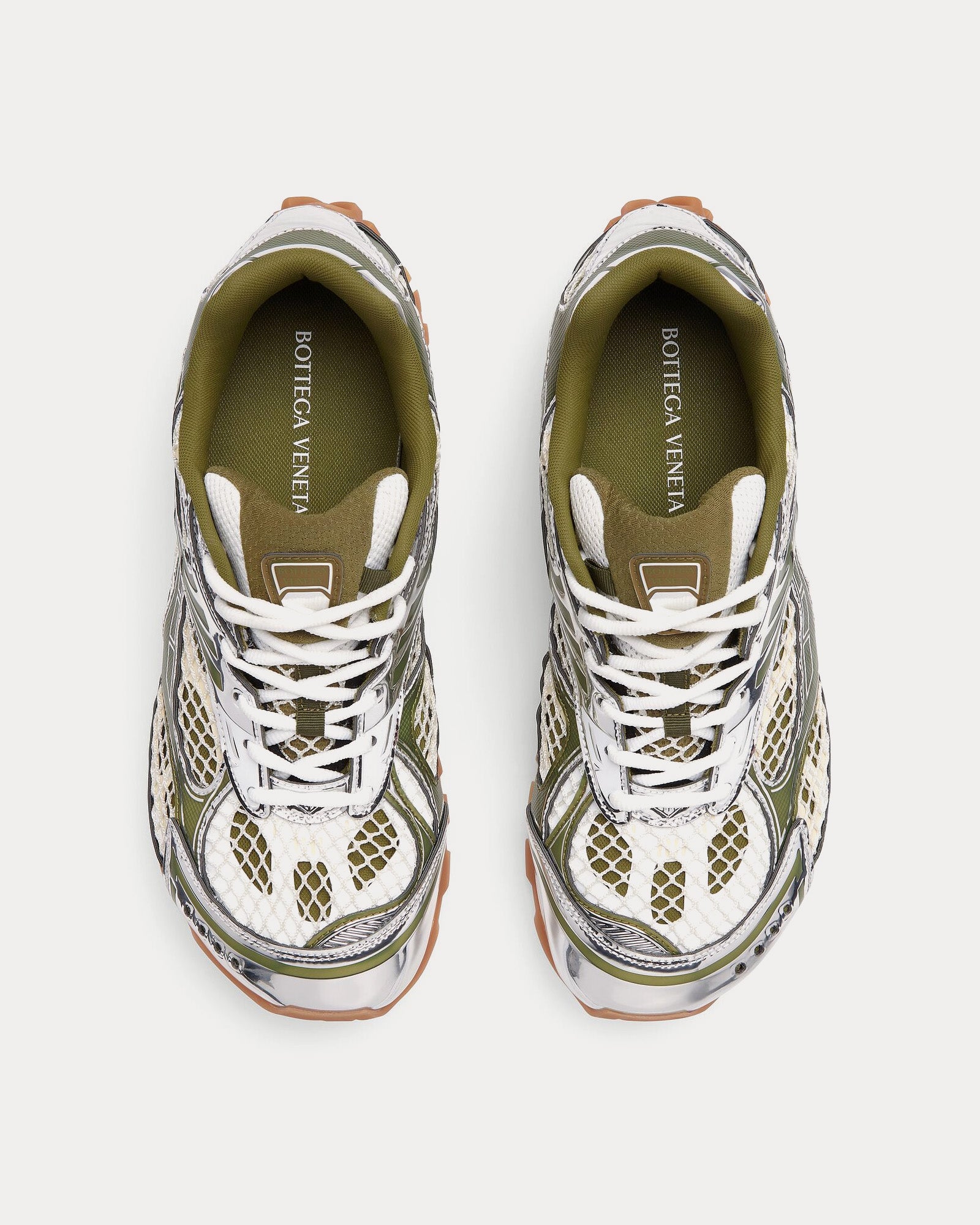 Bottega Veneta - Orbit Mud / White Low Top Sneakers - Image 4
