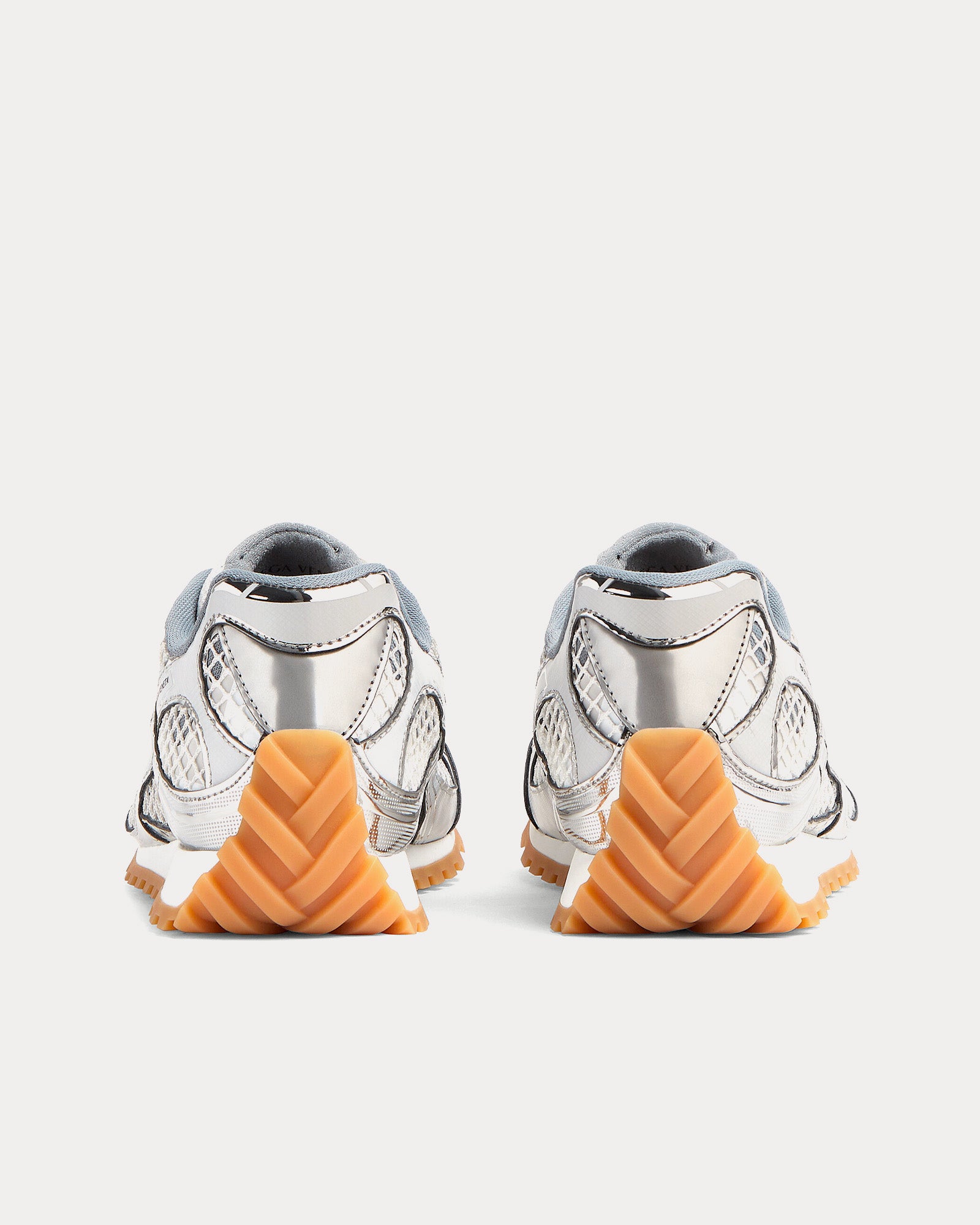 Bottega Veneta - Orbit Silver / White / Optic White Low Top Sneakers - Image 4