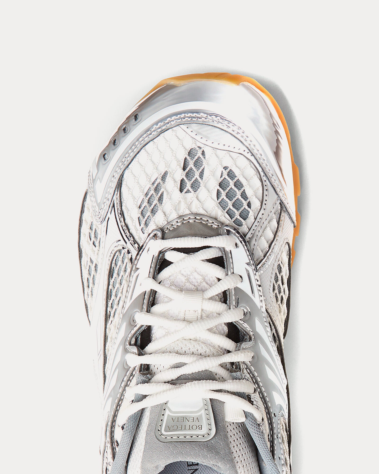 Bottega Veneta - Orbit Silver / White / Optic White Low Top Sneakers - Image 5