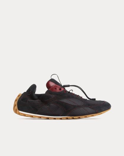 Bottega Veneta - Orbit Flash Black / Dark Apple Candy Low Top Sneakers