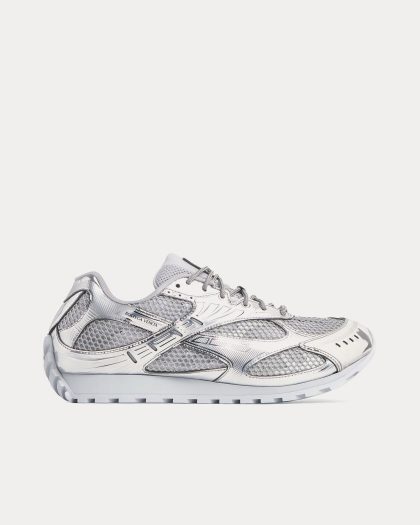 Bottega Veneta - Orbit Lightweight Technical Fabric & Metallic Mesh Silver Low Top Sneakers