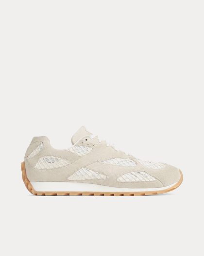 Bottega Veneta - Orbit Suede & Mesh Sea Salt Low Top Sneakers