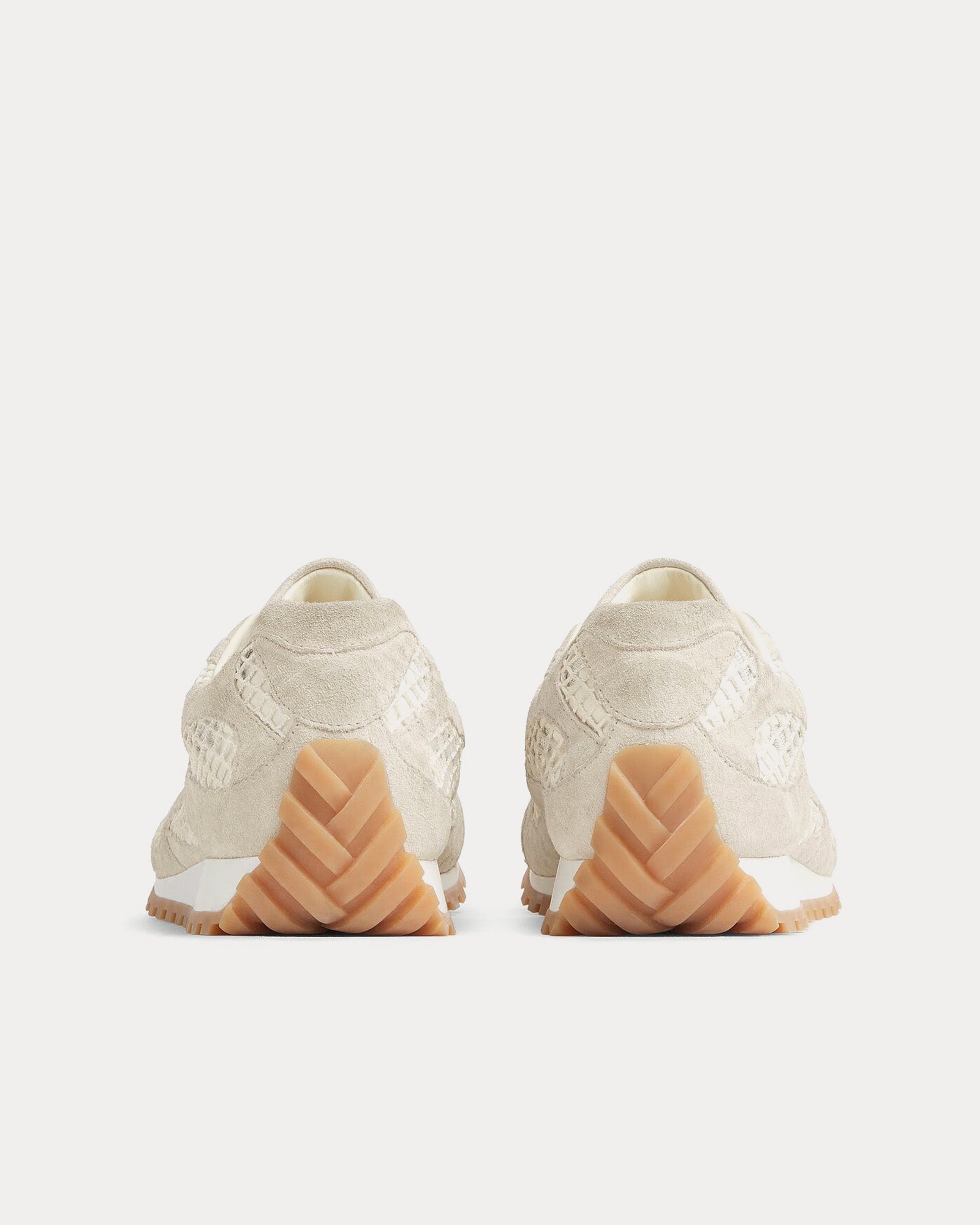 Bottega Veneta - Orbit Suede & Mesh Sea Salt Low Top Sneakers - Image 3