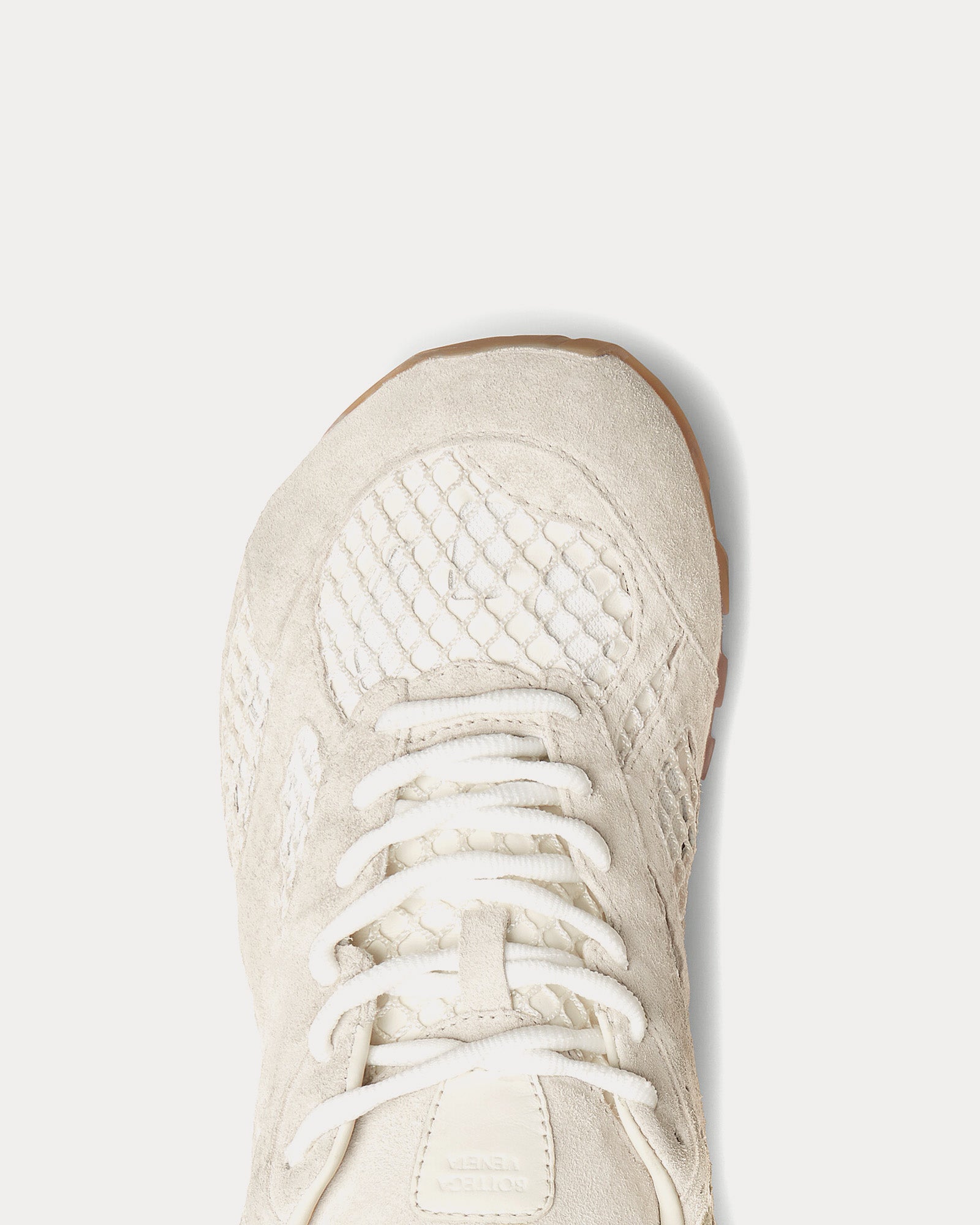 Bottega Veneta - Orbit Suede & Mesh Sea Salt Low Top Sneakers - Image 4