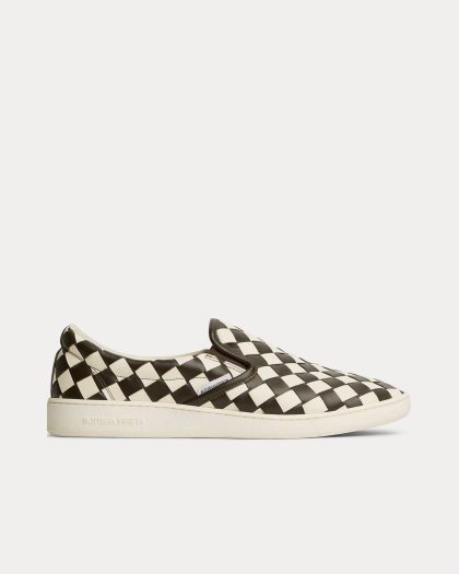 Bottega Veneta - Sawyer Intrecciato Leather Sea Salt / Kaki Slip On Sneakers