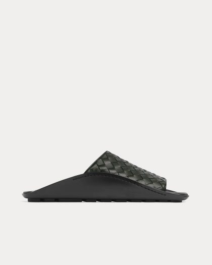 Bottega Veneta - Wave Dark Green Mule Sandals