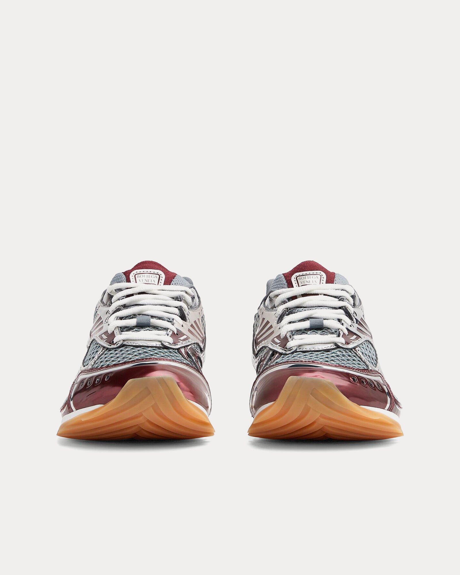 Bottega Veneta - Orbit Merlot / Vapor / Optic White Low Top Sneakers - Image 4