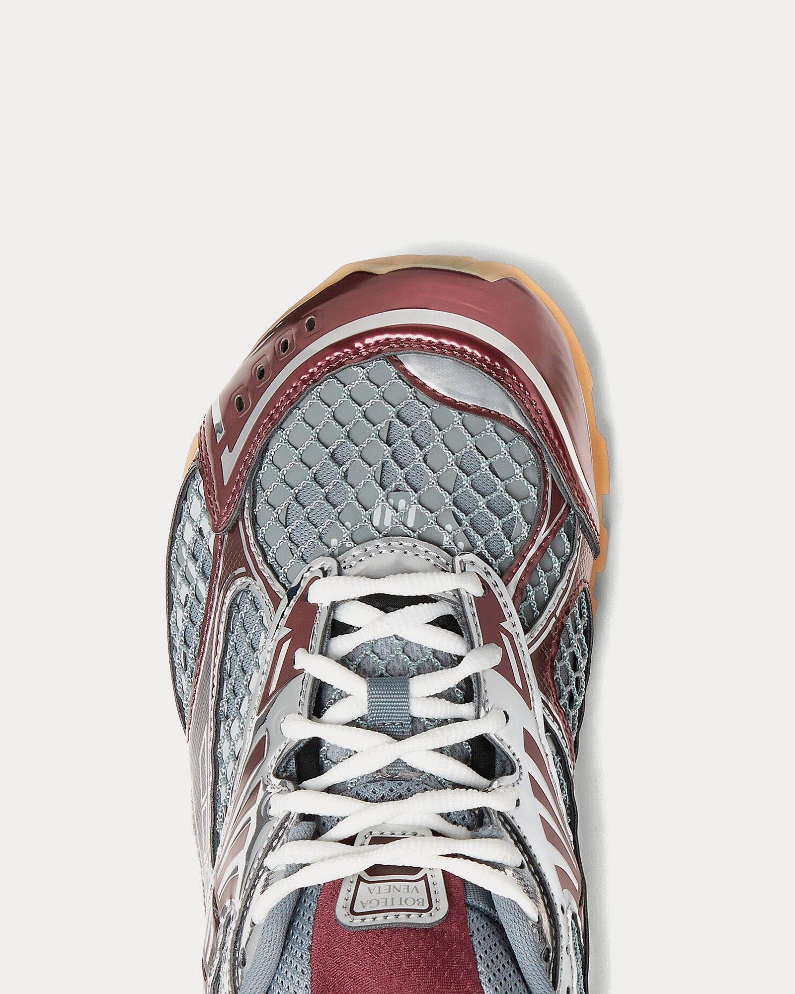 Bottega Veneta - Orbit Merlot / Vapor / Optic White Low Top Sneakers - Image 3