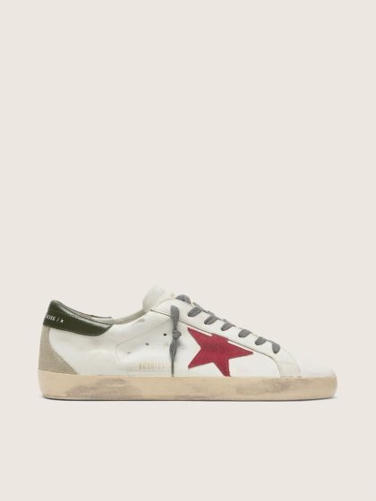 Super-Star with red suede star and green leather heel tab